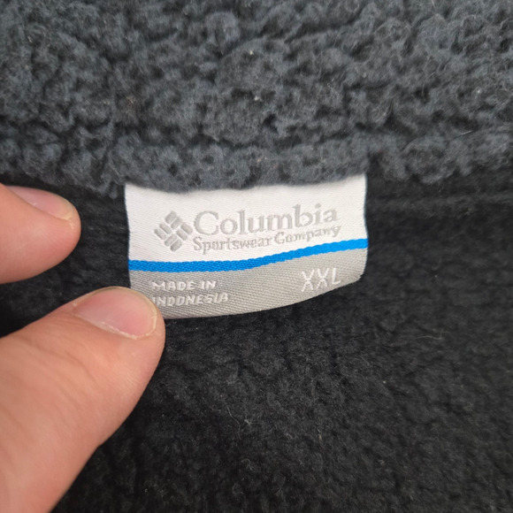 Columbia Black Fleece Quarter Zip Pullover Sherpa Lined Casual Outdoor Size XXL - Picture 6 of 8